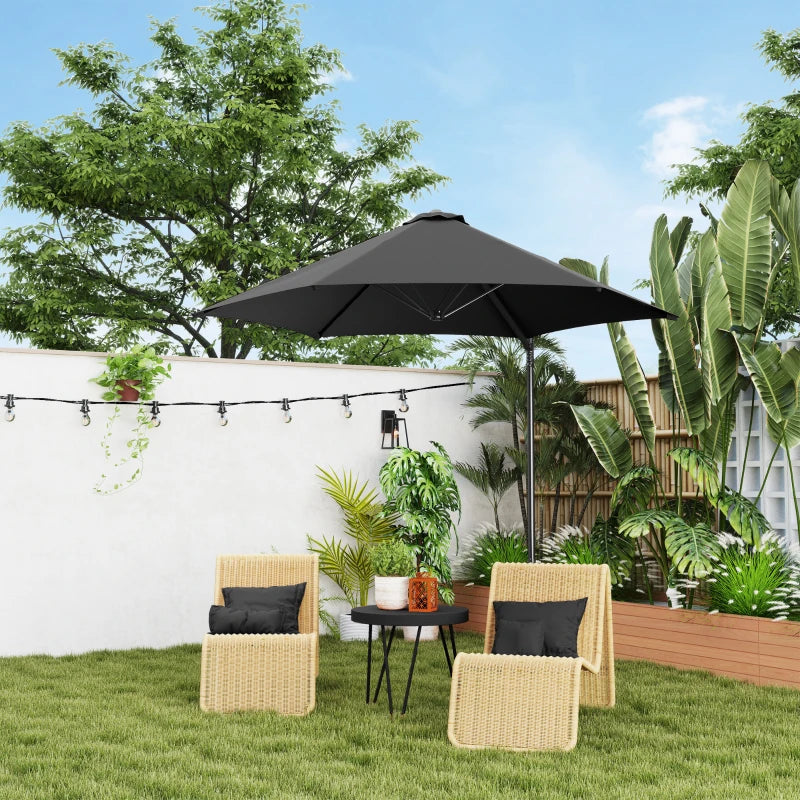 8.5FT Offset Patio Umbrella 360° Rotation Cantilever Parasol Outdoor Cantilever Roma Parasol Φ100.8" x 96.5"H Black