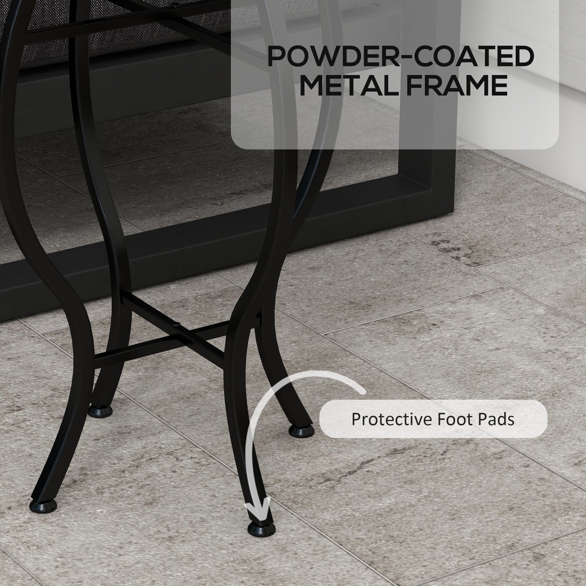 Outsunny Round Patio Bistro Table with Mosaic Top Steel Frame Outdoor Coffee Table for Garden