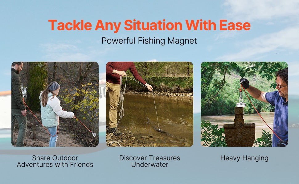 VEVOR Fishing Magnet Strong Heavy Duty Rare Earth Neodymium Pull Force 700 LBS