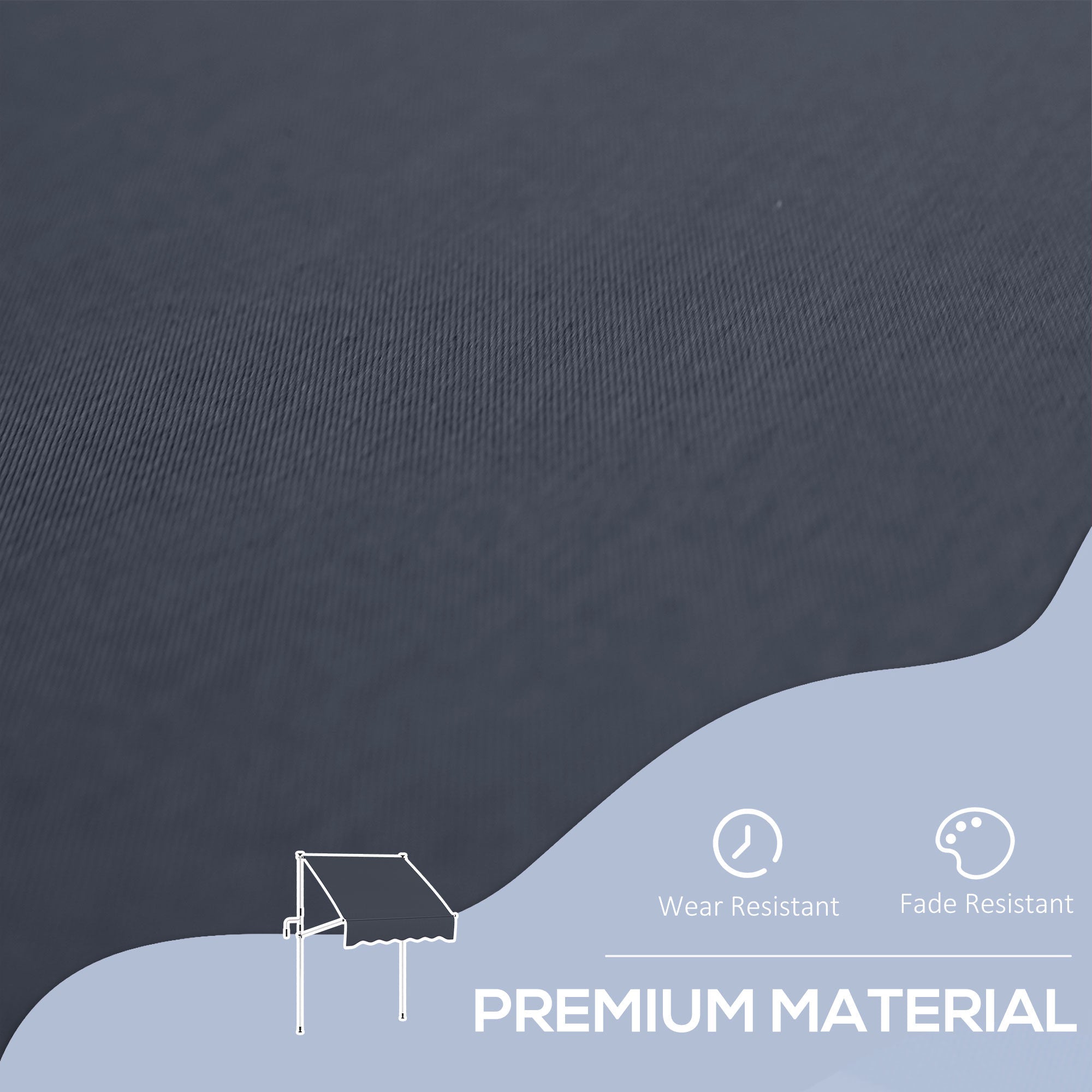 Outsunny Retractable Elegance: Manual Awning for Patio, Deck, Window, Door, 6.6'x5' Black Canopy, UV & Water Resistant