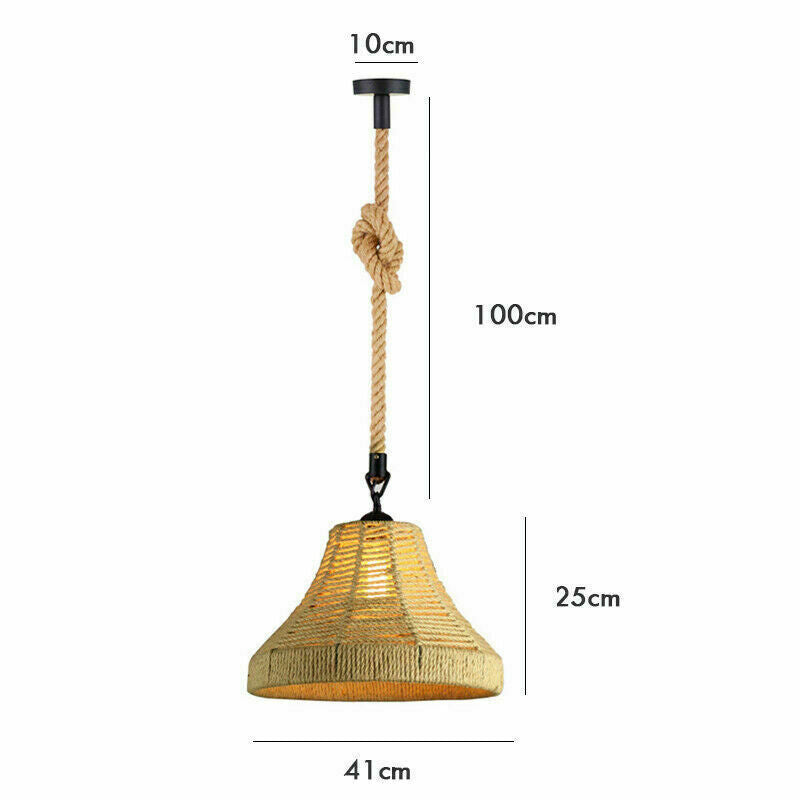 Industrial Hemp Rope ceiling Pendant Lighting~ 1701