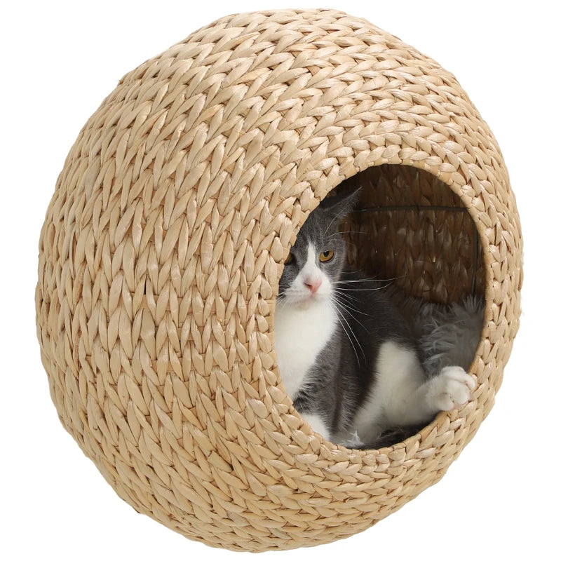 Cat Wall Shelf with Washable Cushion, Wall Mounted Cat Condo Furniture for Indoor Kittens, Beige