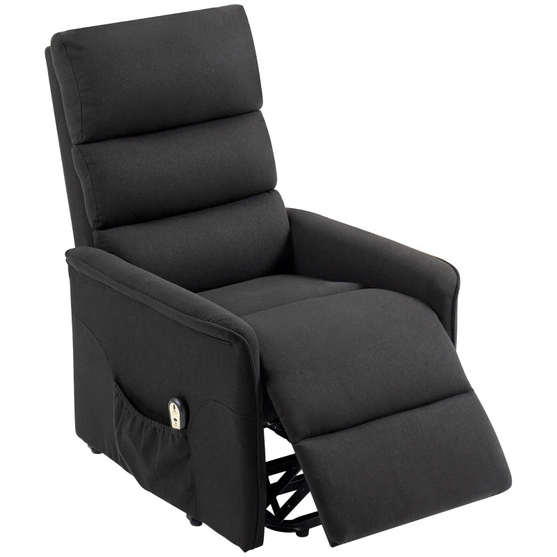 Lift Chair for Elderly, Power Chair Recliner with Remote Control, Side Pockets for Living Room, Black