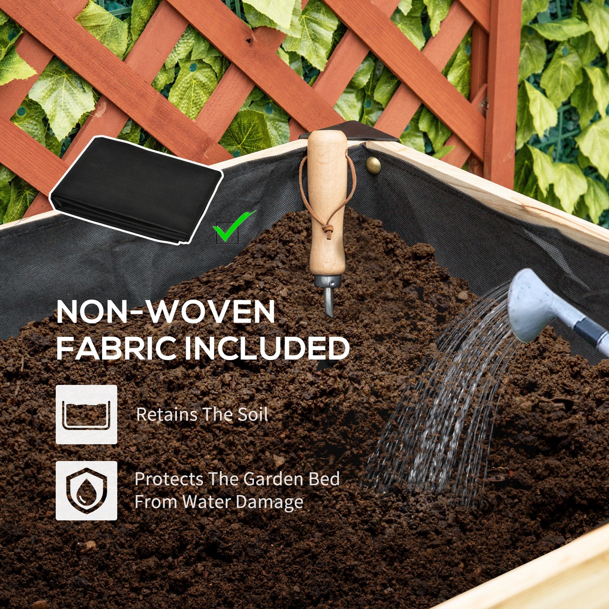 Outsunny Raised Garden Bed 47''x24''x29'' Metal Frame Elevated Planter Box for Vegetables Herbs Flowers Backyard Patio