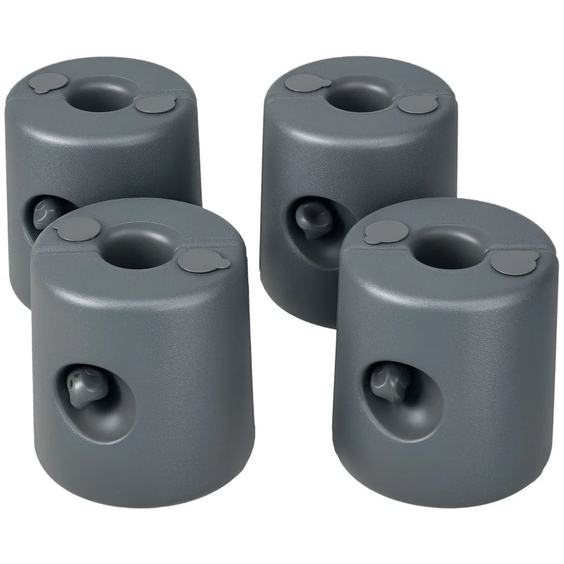 HDPE Tent Weights Set of 4, Canopy Weights, Filled with Water or Sand, 106 LBS, Light Grey