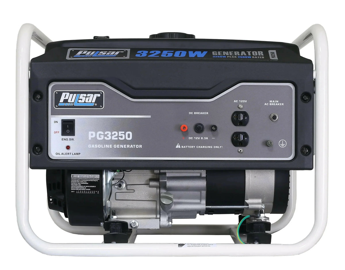 Pulsar PG3250 Portable Gasoline Generator – 3,250W Peak, 2,500W Running, 7 HP Engine