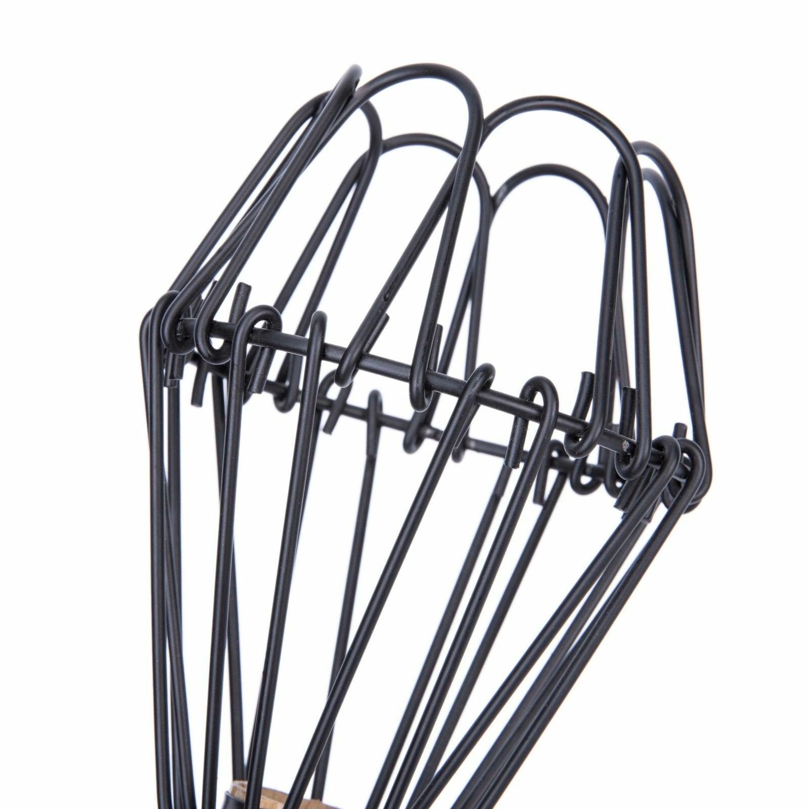 Water Lily Shape Black Colour Easy Fit Pendant Light Shade Metal Wire Cage~1535