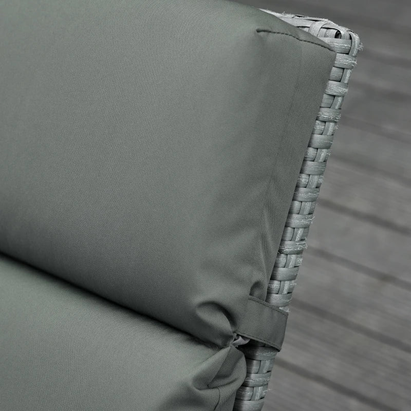 Outdoor Lounge Chair Cushion Set of 2, Non-Slip Chaise Lounge Cushions, Sun Lounger Pads, 77.2" x 21.7", Dark Grey