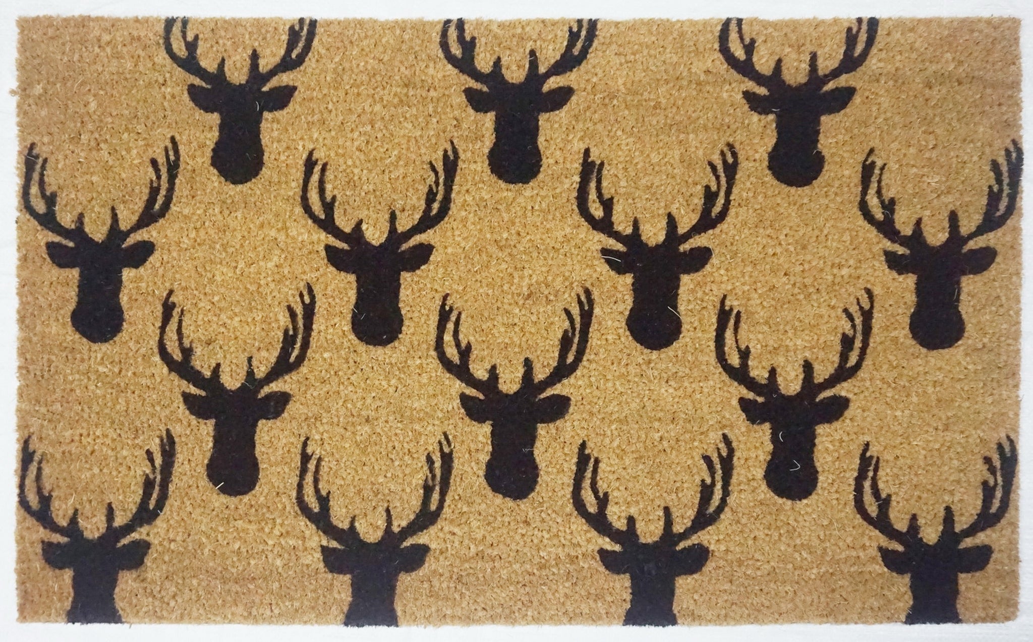 Stag Head Coir Doormat, PVC Tufted
