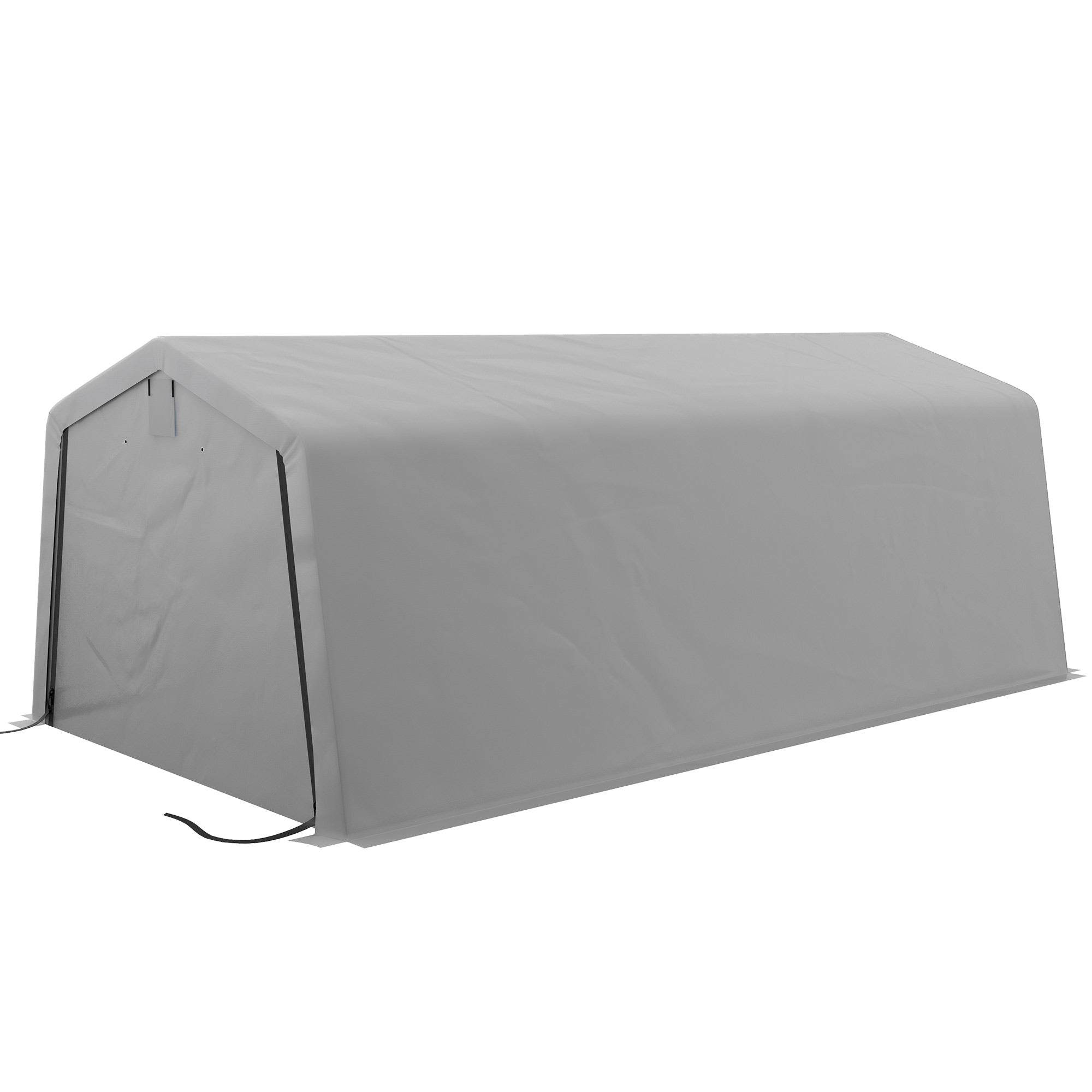 Outsunny Portable Garage 11x20 ft Heavy Duty Carport Canopy Grey with Ventilation Windows Roll-up Door