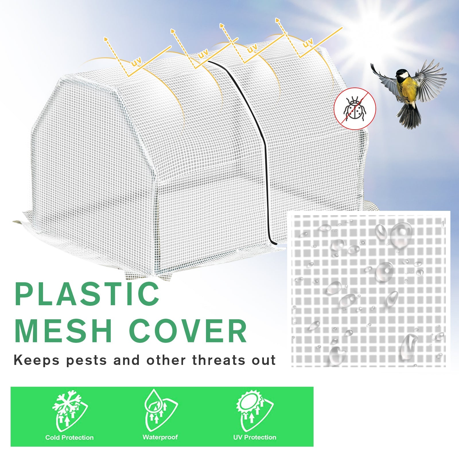 Outsunny Mini Greenhouse: 39"x28"x24" Portable PE Cover & Steel Frame with Zipper Door