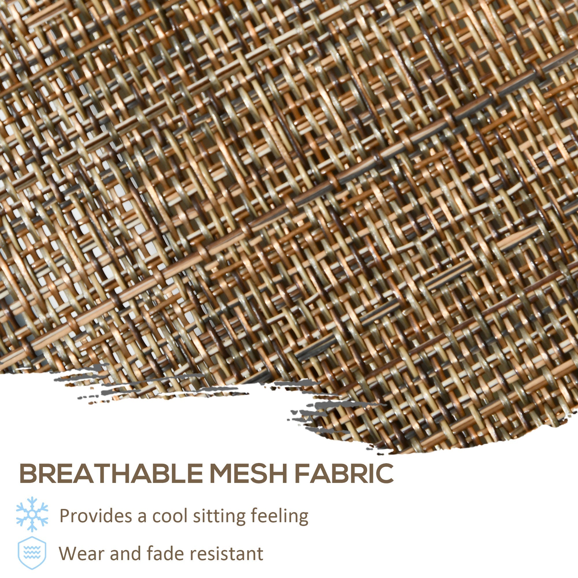 Outsunny 2-Piece Patio 360° Swivel Rocking Chairs with Curved Armrests, S Shape Backrest, Breathable Mesh Fabric Seat & Backrest, Brown