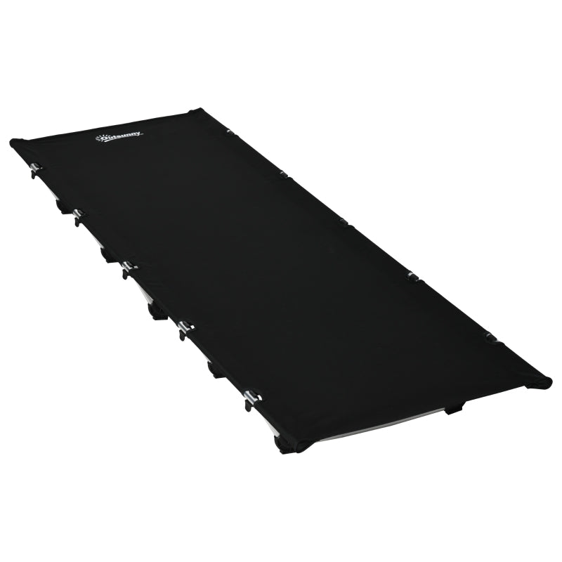 Lightweight Camping Cot, Aluminium Portable Folding Bed w/ Strong Support 331 lbs and Carry Bag for Camping, Black