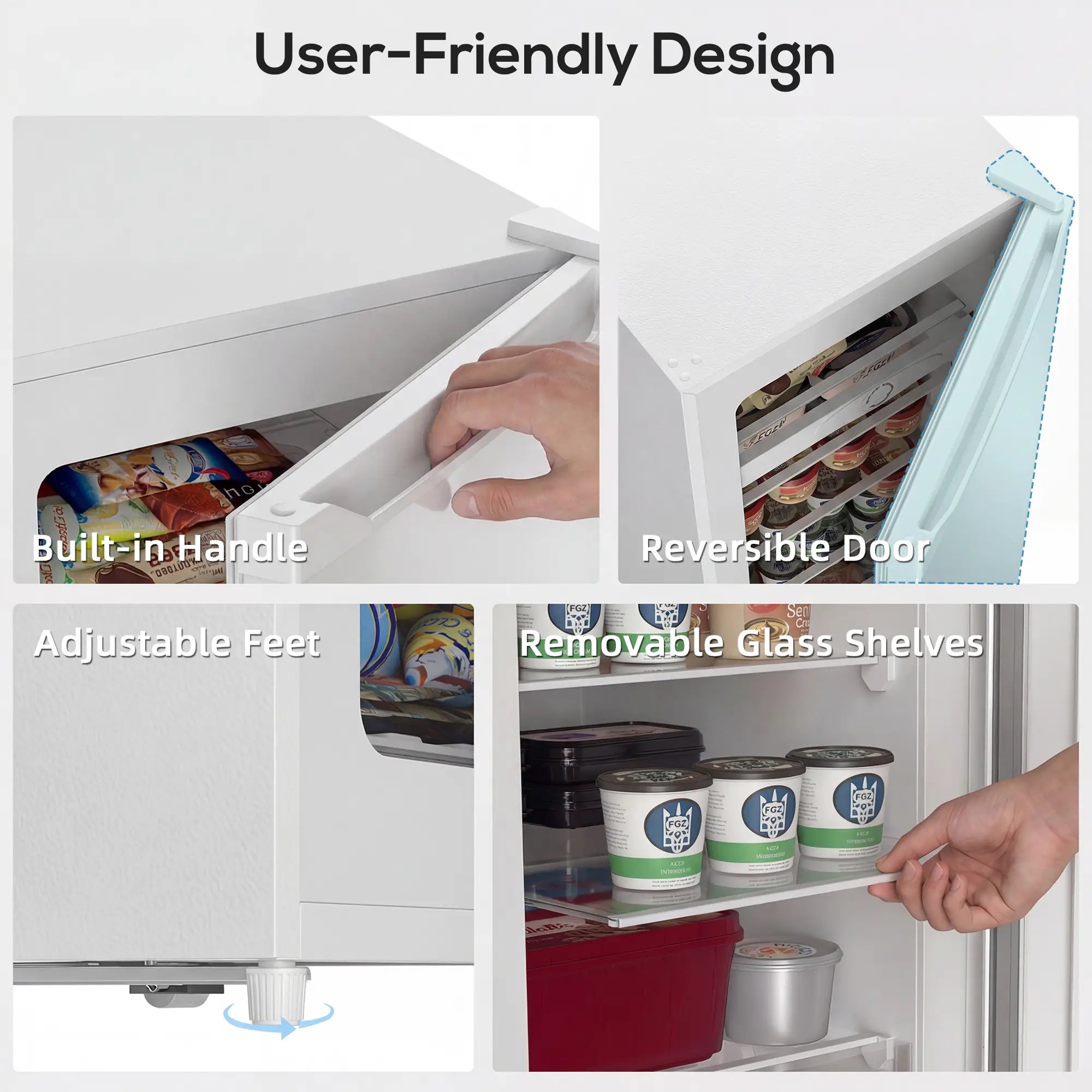 HOMCOM 7.0 Cu.Ft Upright Freezer & Refrigerator Combo, Compact Stand-Up Freezer with Adjustable Shelves & Reversible Door
