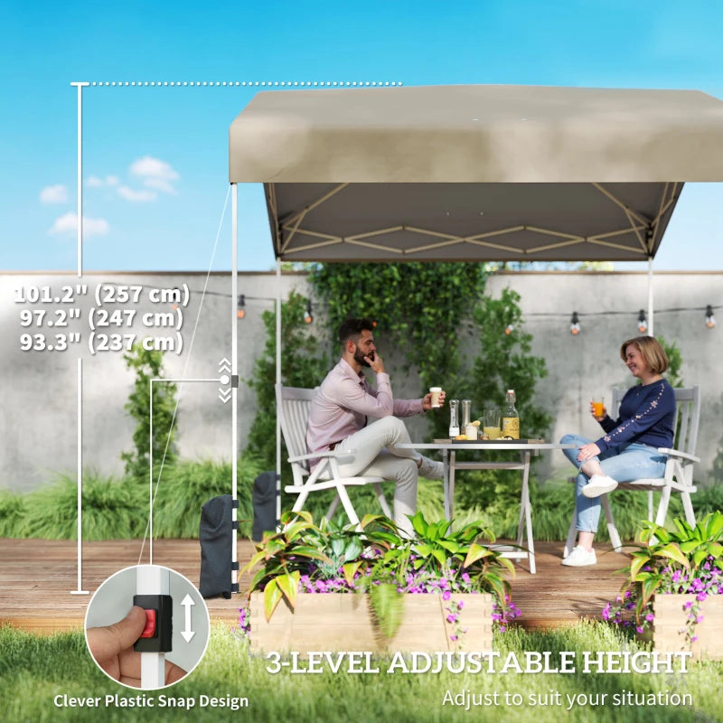 8 x 8 ft Pop Up Canopy Tent with 1-Button Push Easy Setup, UPF 50+ A-Frame Outdoor Instant Canopy, Beige