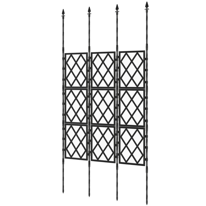 Foldable Garden Trellis, 33.5 x 77.6 Inch Lattice Climbing Support Trellis for Garden, DIY Assembly, Black
