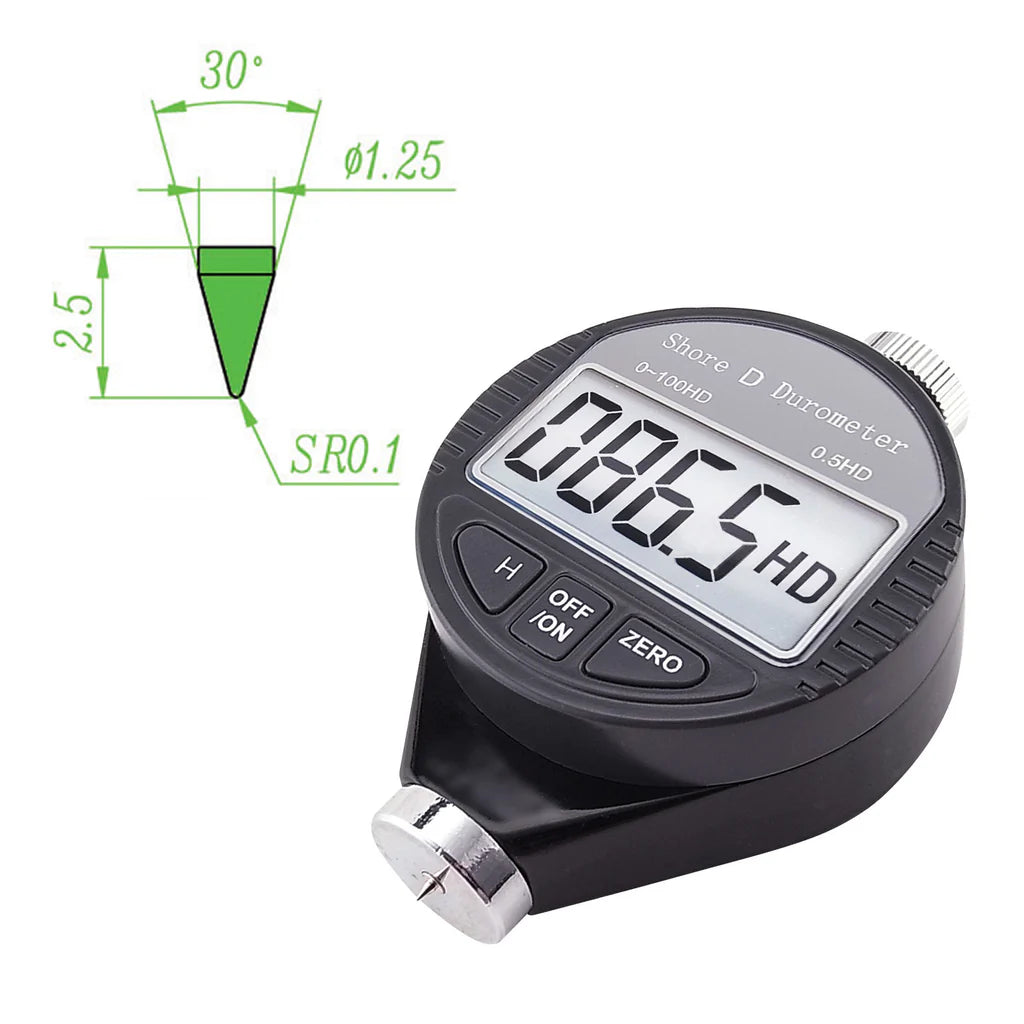 Digital Shore D Hardness Tester Durometer 0–100HD with LCD Display