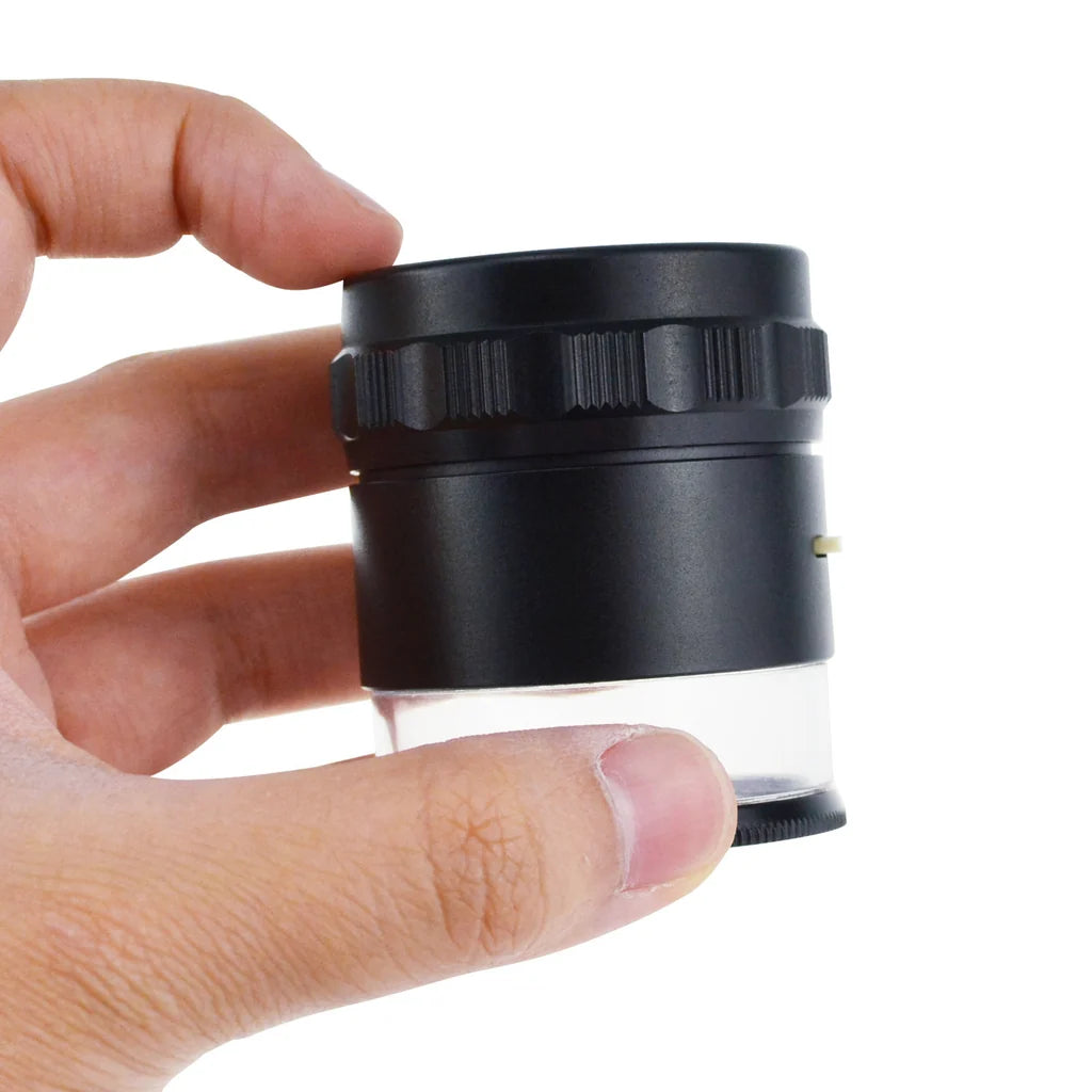 10x Magnification Scale Loupe with 8 LED Lights & 4 Interchangeable Glass Reticle Scales