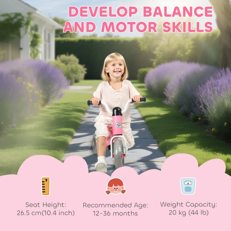 Qaba Toddler Balance Bike for 12-36 Months Boys Girls with No Pedal, 3 Silence Wheels for First Birthday Gift, Green