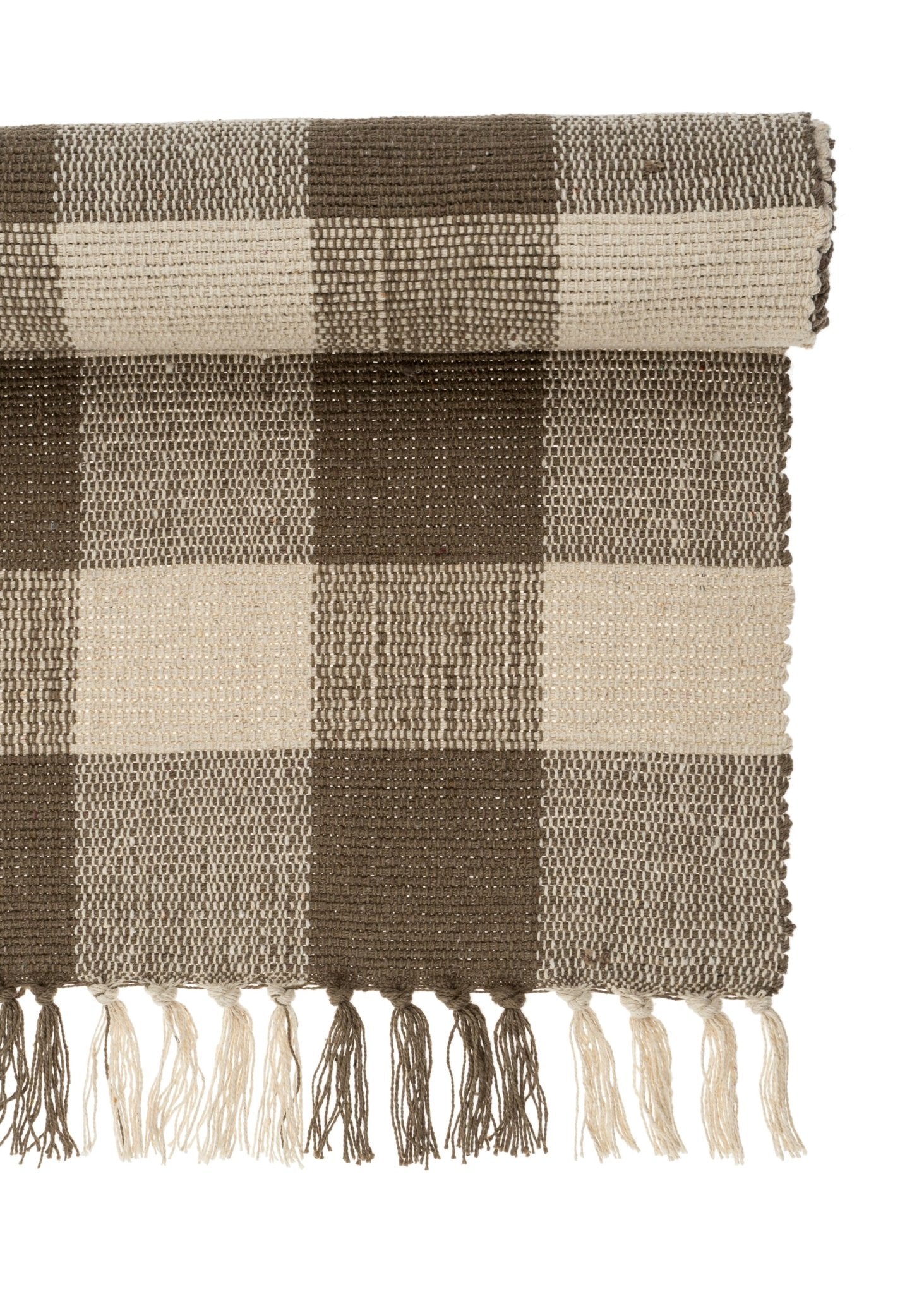 Gingham Table Runner – Greige