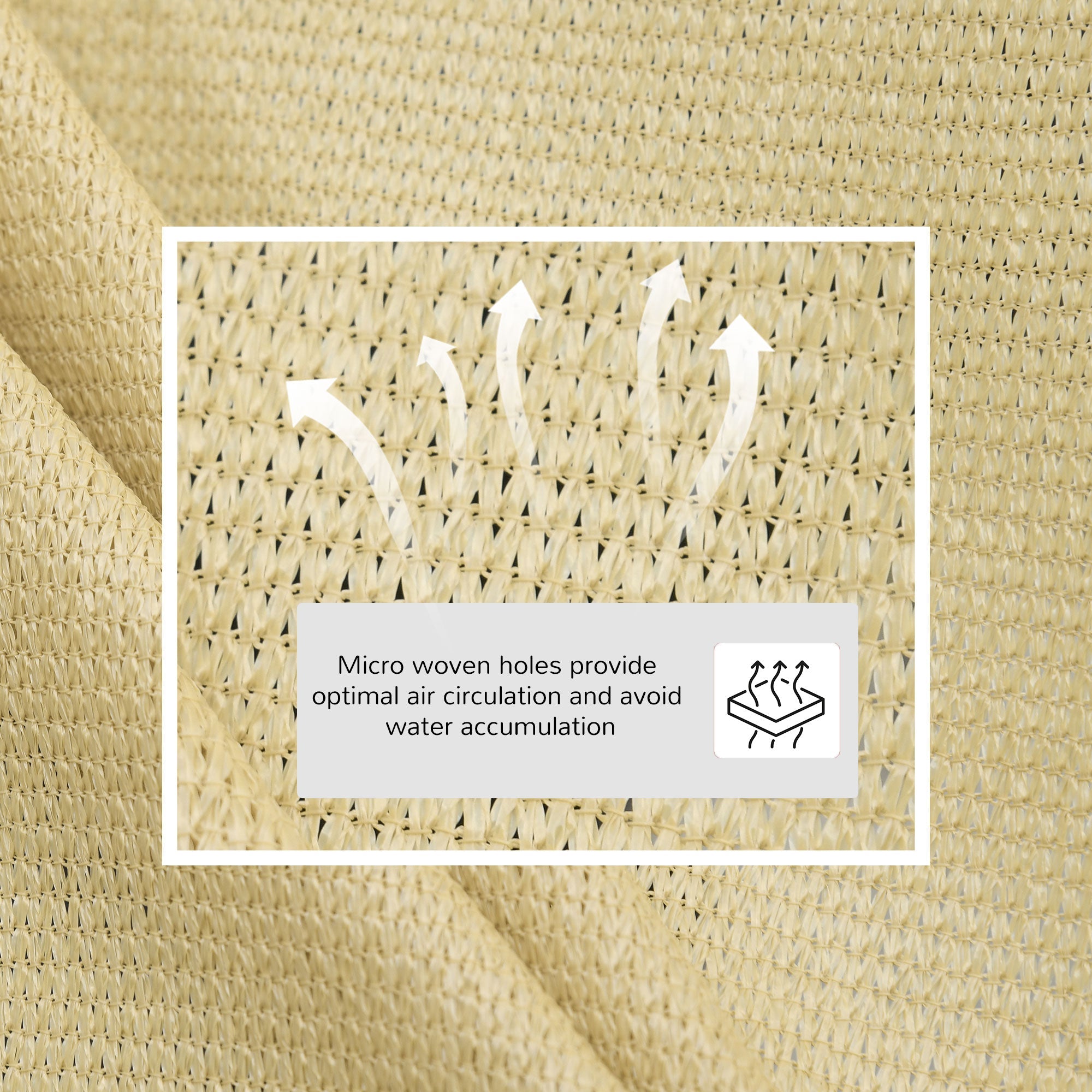 Outsunny Sun Shade Sail: 10ft Triangle UV Protection Outdoor Patio Shelter Canopy, Sand with Portable Bag