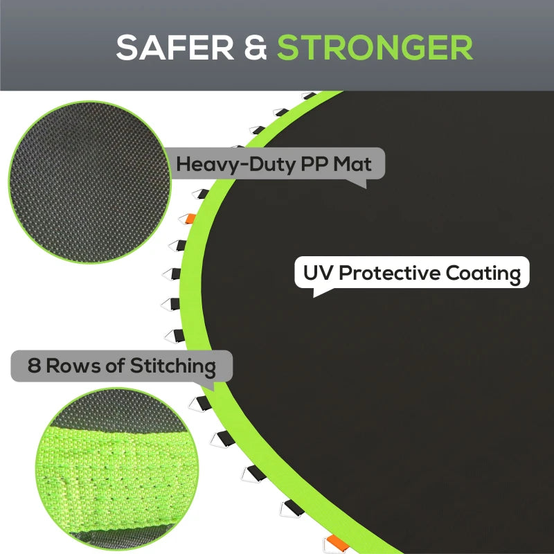 Soozier Trampoline Replacement Mat, Fits 14' Trampoline w/ 80 V-Hooks & 5.5" Springs (Spring & Frame not Included), Green