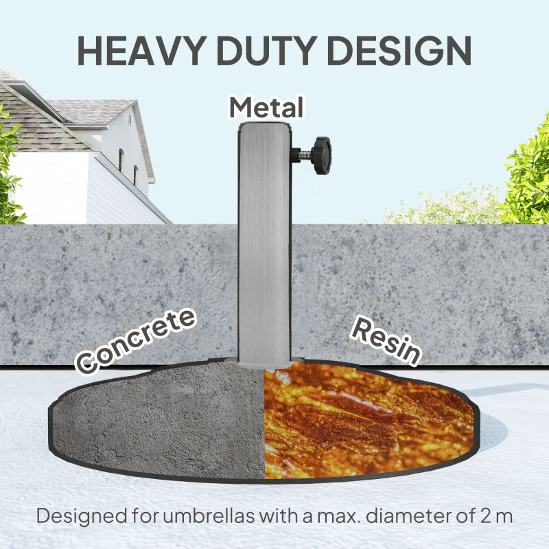 Round Patio Umbrella Base, 26 lbs Resin Umbrella Stand Base, Heavy Duty Patio Umbrella Holder, Black