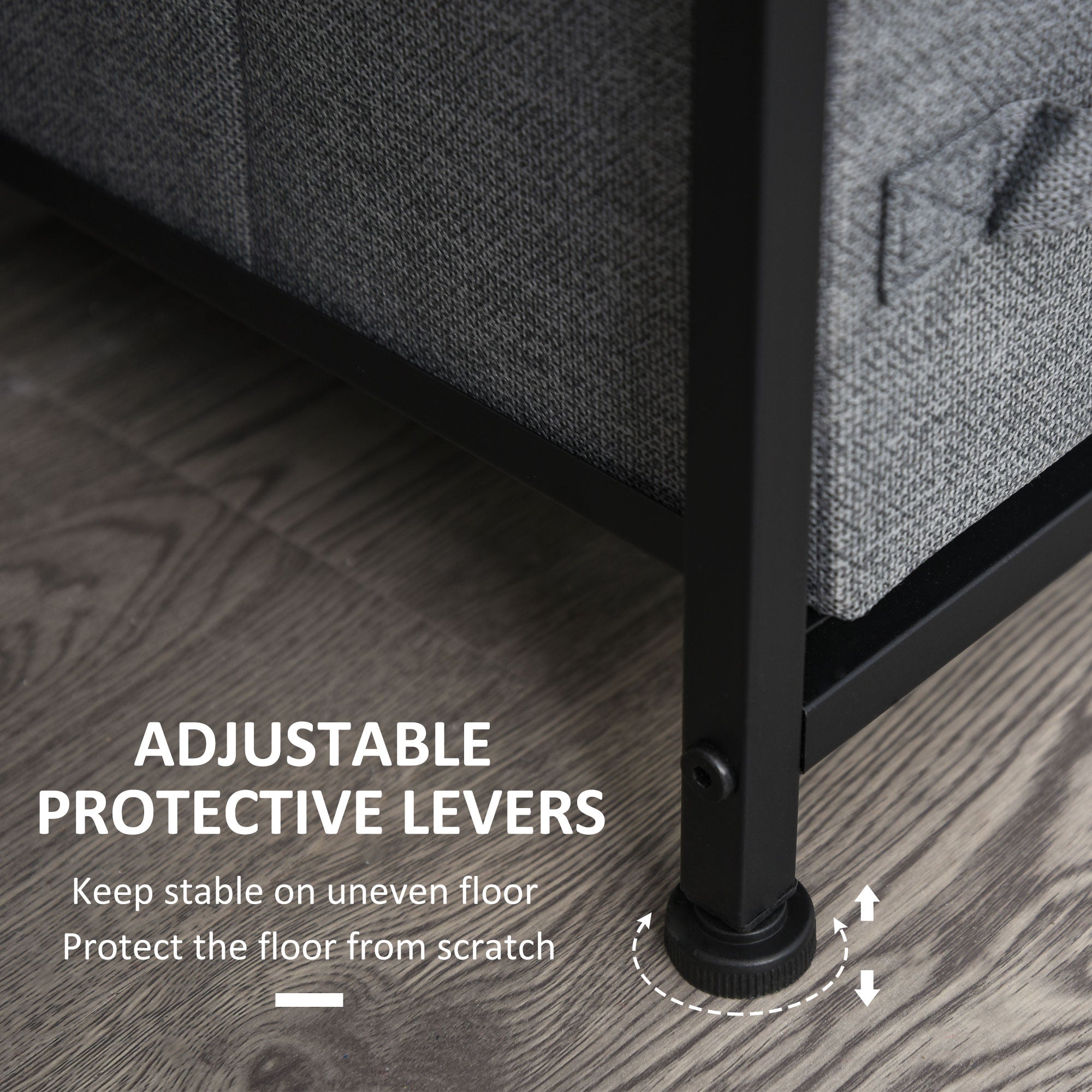 HOMCOM Dresser for Bedroom with 7 Drawers, Chest of Drawers with Metal Frame, Closet Fabric Dresser for Living Room, Dark Grey