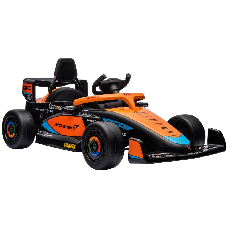 Qaba 12V Electric Car for Kids with Suspension, Music, MP3, Remote Control for 3-5 Years, Orange