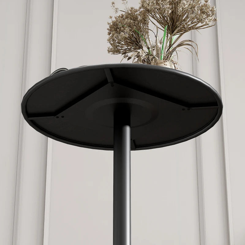 Round Bar Table for 2, Modern Pub Table with Steel Frame, Easy Assembly for Small Space Home Bar Cocktail Bistro, Black