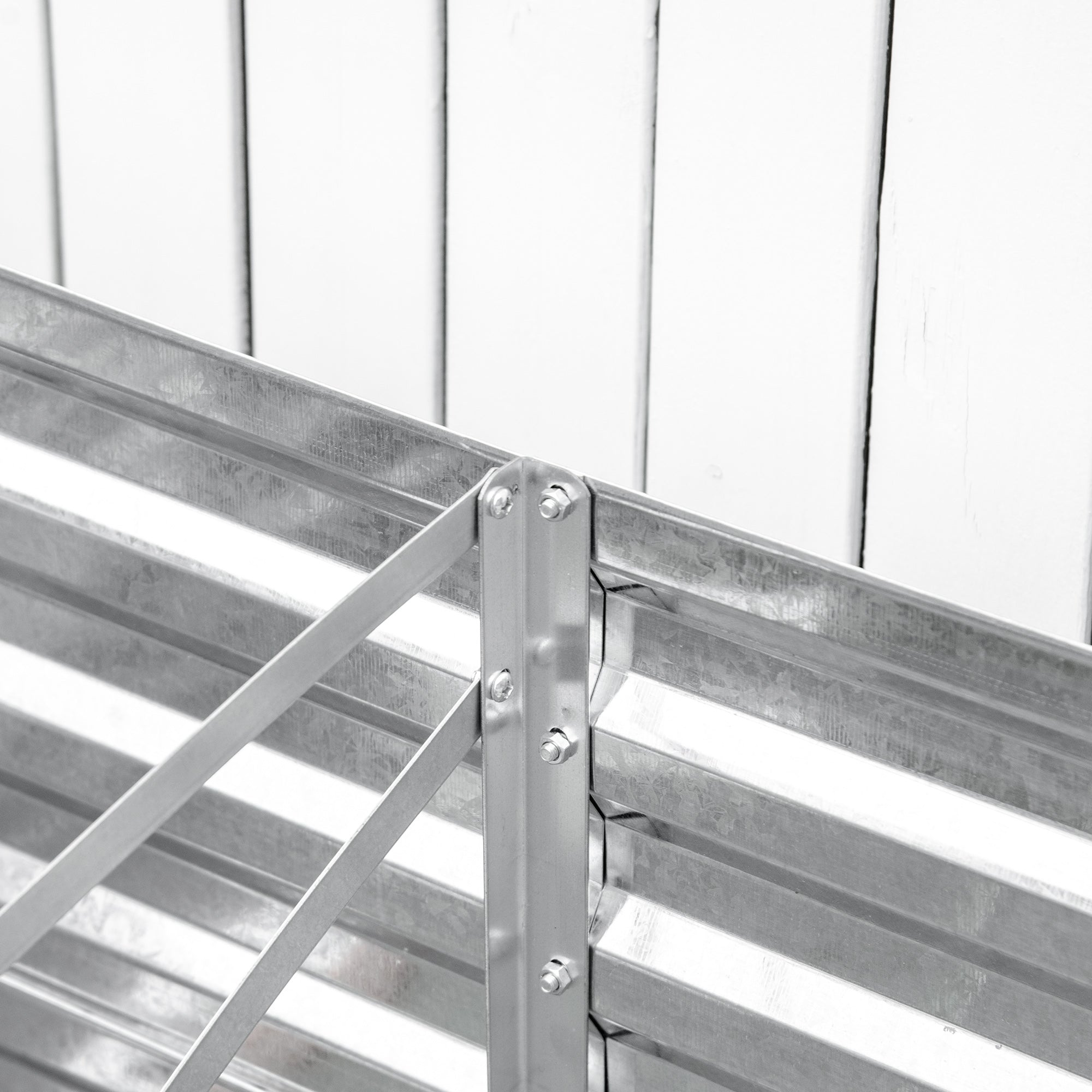 Outsunny Galvanized Steel Raised Garden Bed: 71"x35"x23" Outdoor Planters with Reinforced Rods in Silver