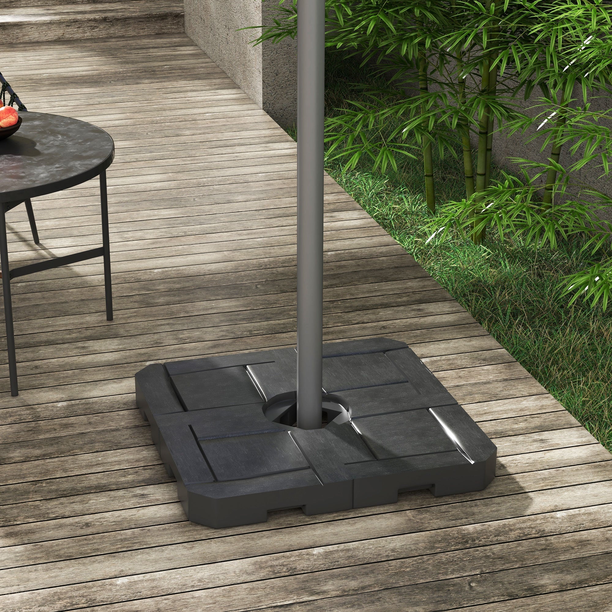 Outsunny Patio Umbrella Weight Bases: 4pc Water/Sand Fillable HDPE Cantilever Cross Stands