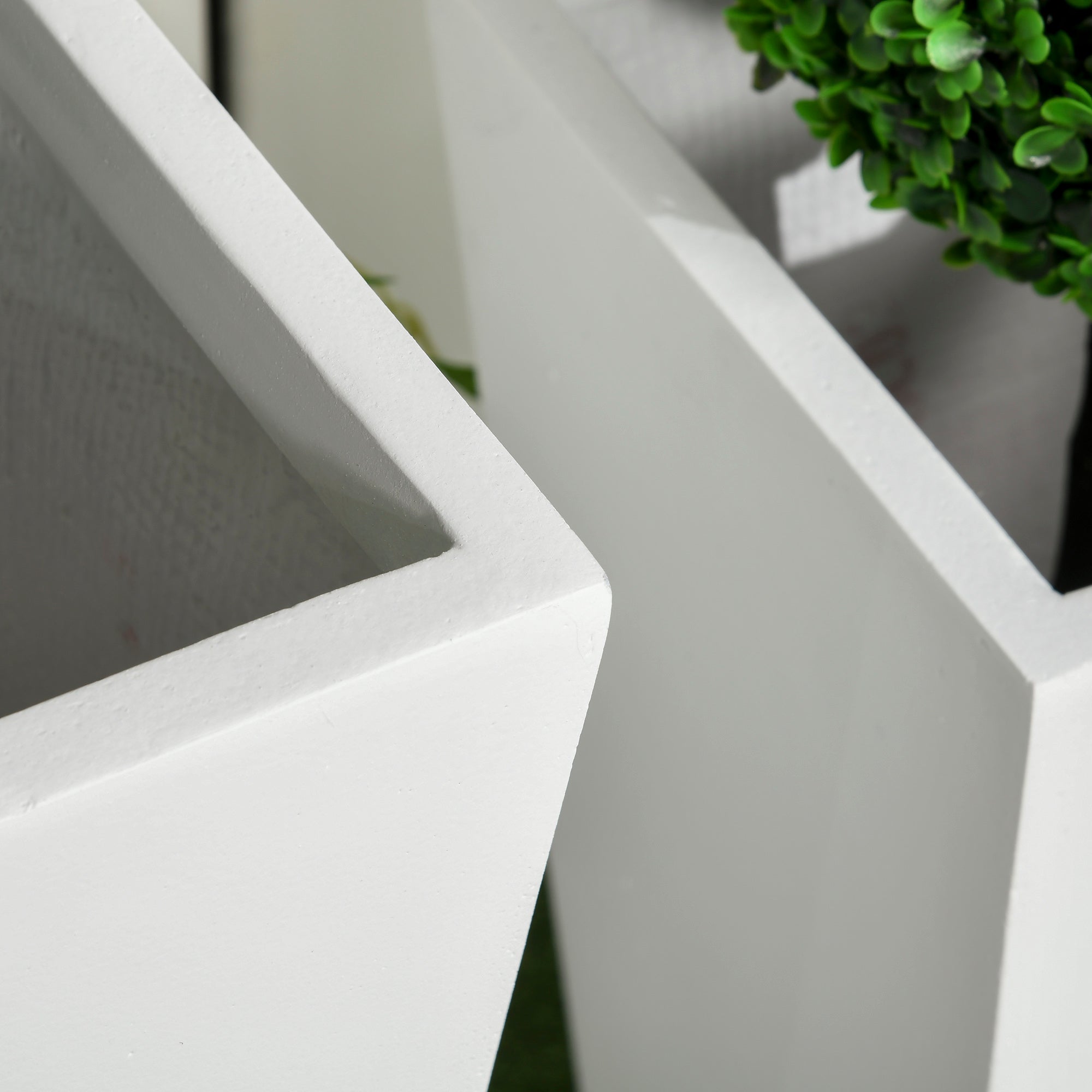 Outsunny Set of 2 Tall Planters with Drainage Holes, 22" / 18" Outdoor Flower Pots for Patio, Yard, Garden, White