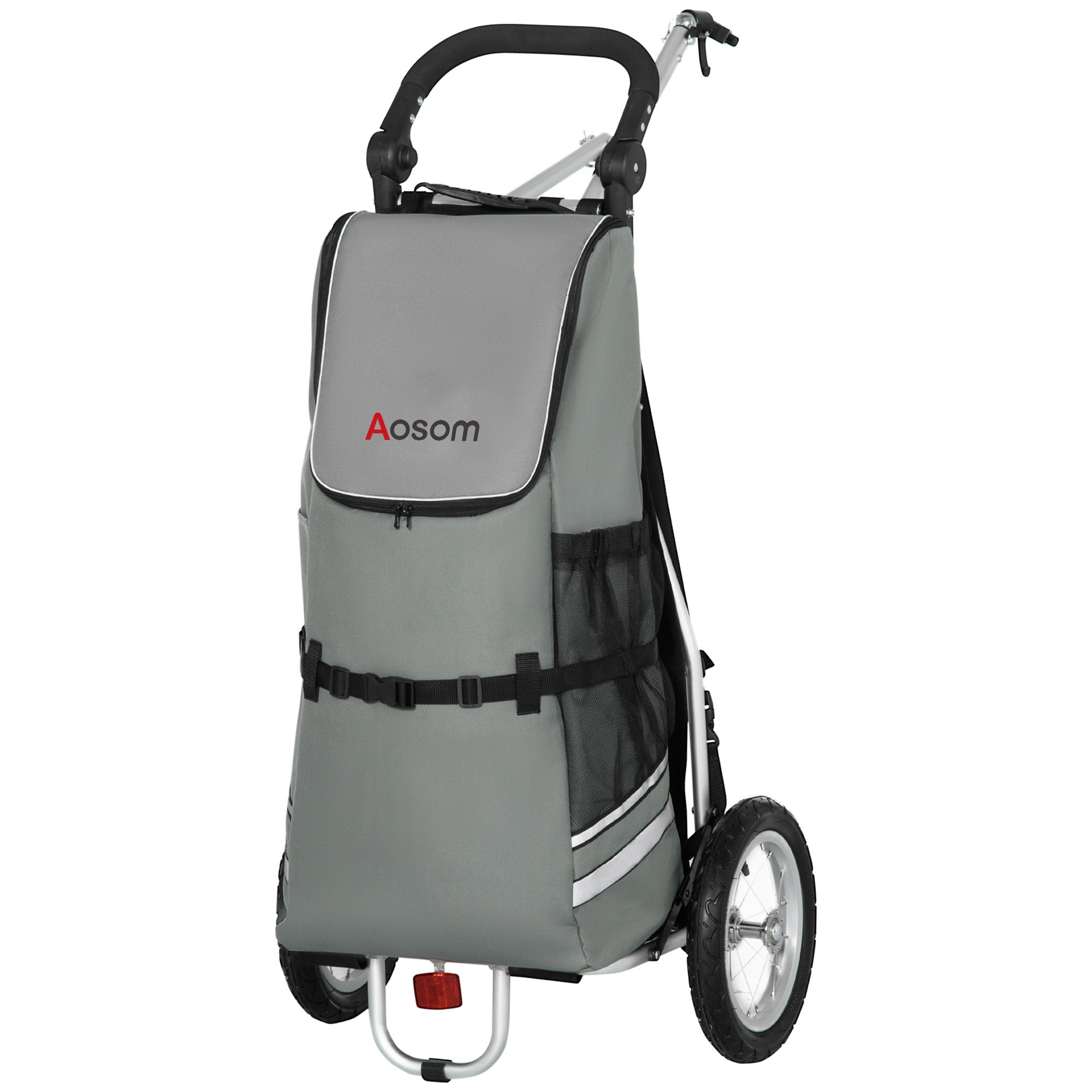 Soozier Bike Trailer, Bicycle Cargo Trailer with 12" Wheels, Reflective Strips, Outdoor Wagon Carrier with Aluminum Frame