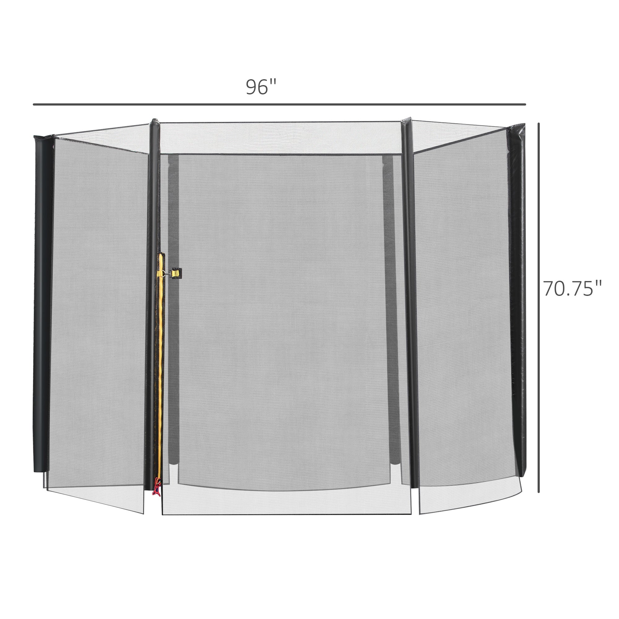 Soozier 8FT Trampoline with Enclosure Net Safety Outdoor Bounce Jump 6 Poles Black