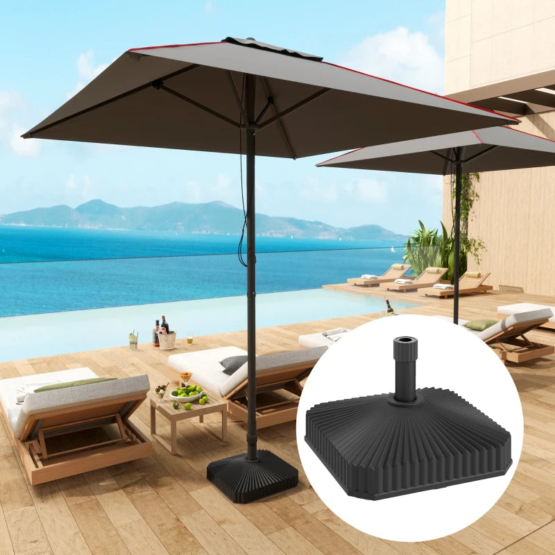 Patio Umbrella Base Umbrella Stand, Heavy Duty Outdoor Umbrella Stand Base 17.7" L x 17.7" W x 11.8" H Black