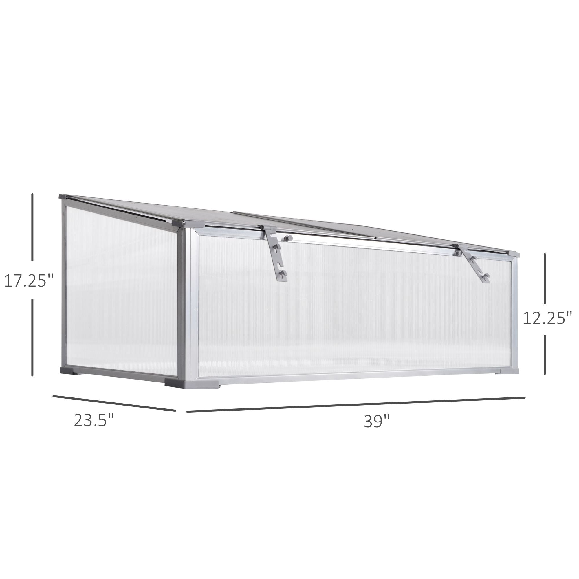 Outsunny Outdoor Indoor Grow Enclosure: 39''x23.5''x17.25'' with Adjustable Sunshine Board Cold Frame Larger Cavity