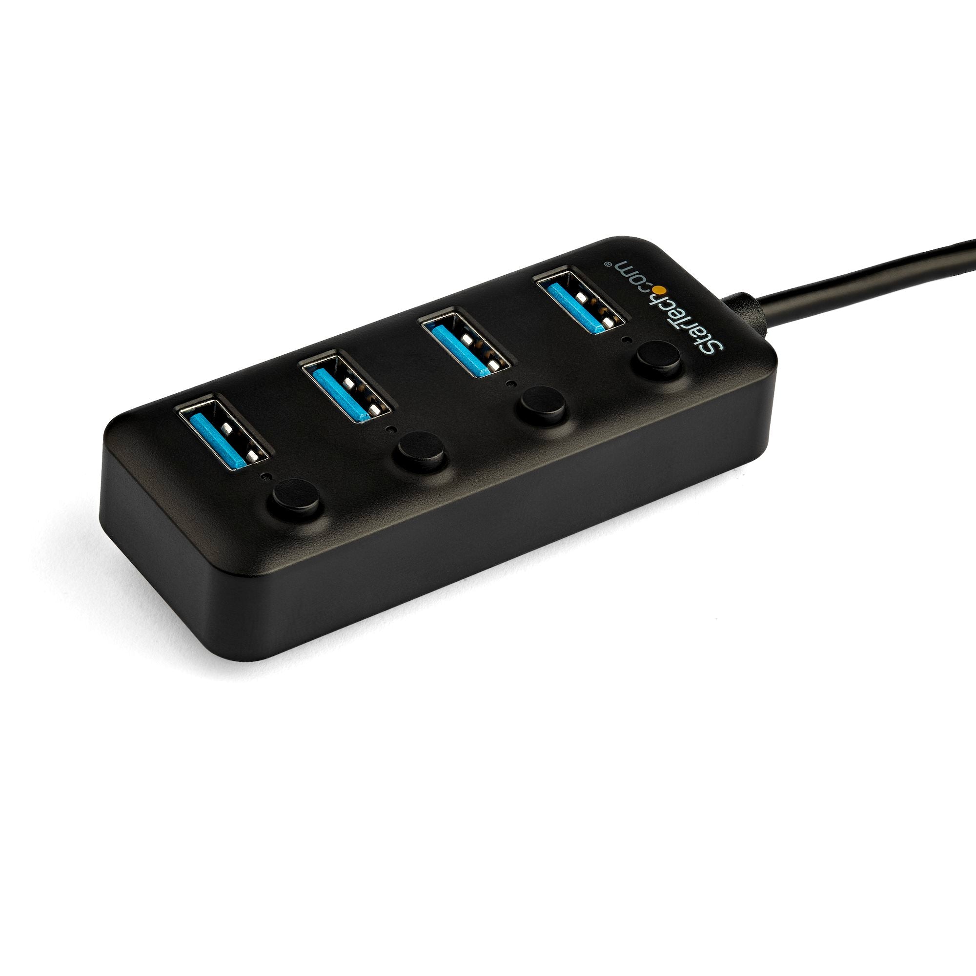 4 Port USB C Hub - USB-C to 4x USB 3.0 Type-A Ports with Individual On/Off Port Switches - SuperSpeed USB 3.2 Gen 1 (5Gbps) - USB Bus Powered - Portable - 10" Attached Cable