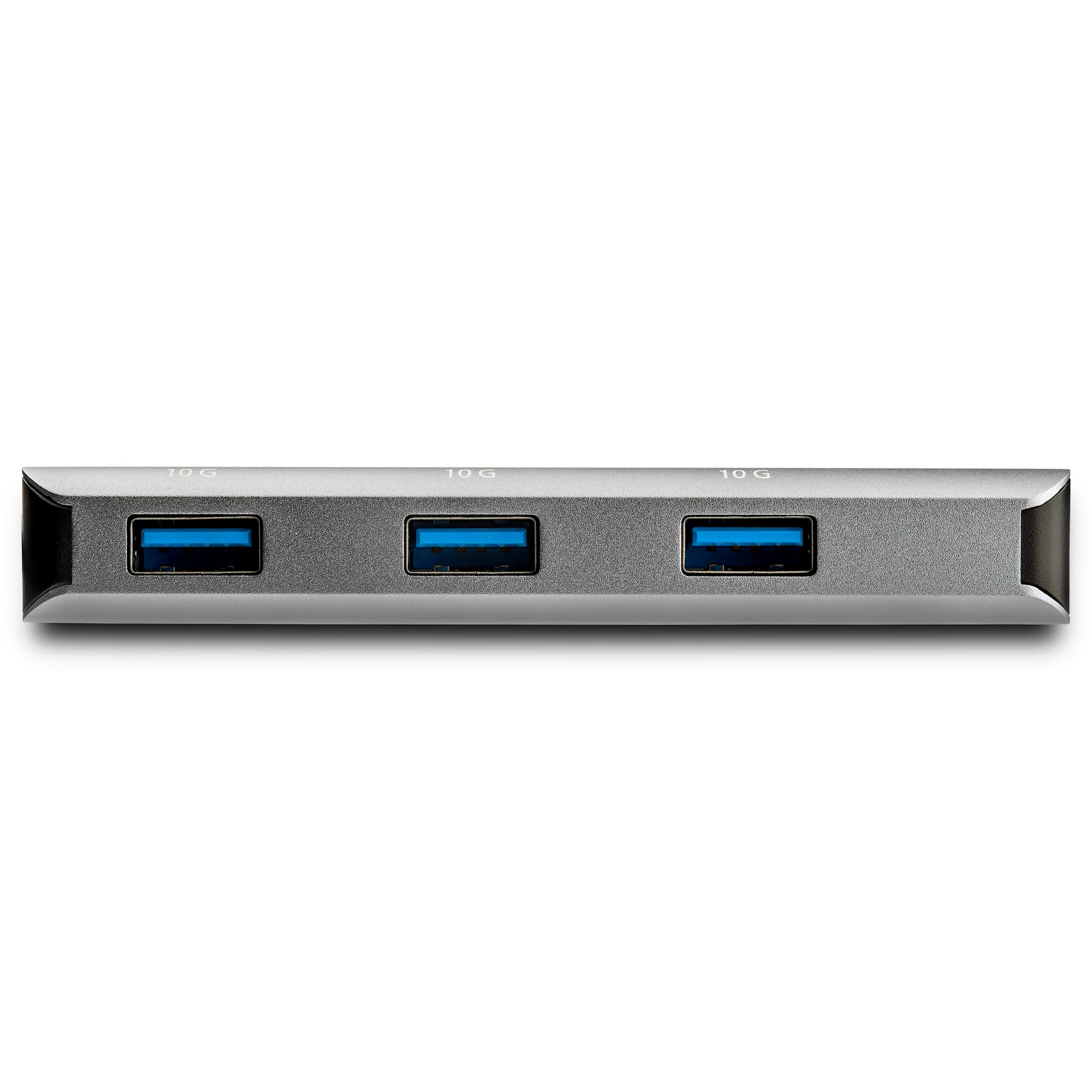 3 Port 10Gbps USB C Hub with SD Card Reader - 3x USB-A & 1x SD Slot - Portable USB 3.2 Gen 2 Type C Adapter Hub - Laptop Hub - USB Bus Powered - Thunderbolt 3 Compatible - TAA