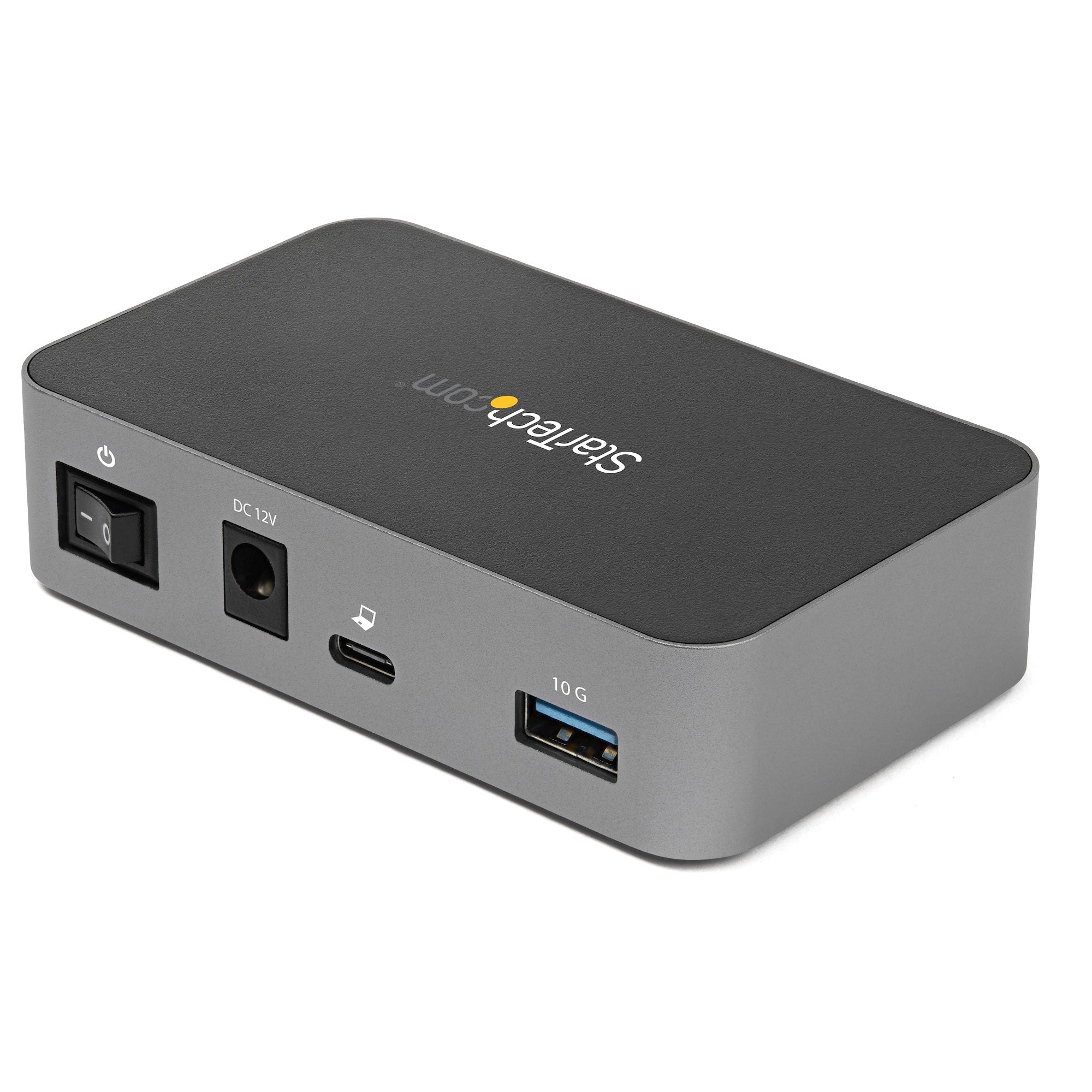 4 Port USB C Hub with Power Adapter - USB 3.2 Gen 2 (10Gbps) - USB Type C to 4x USB-A - Self Powered Desktop USB Hub with Fast Charging Port (BC 1.2) - Desk Mountable - TAA