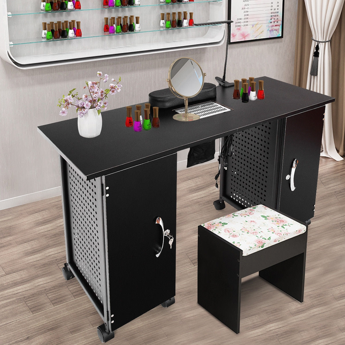 Deluxe Salon Steel Frame Manicure TableÂ