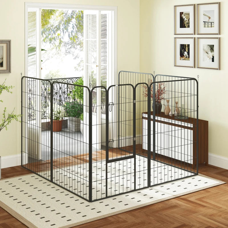 8 Panel Pet Playpen Play Yard Fence Home DIY Heavy-Duty Metal Foldable Indoor Outdoor 47"H