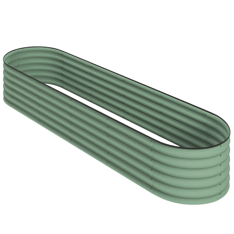 8 x 2 x 1.5 FT Galvanized Steel Raised Garden Bed, Metal Garden Bed Planter Box with Safety Edging, Green