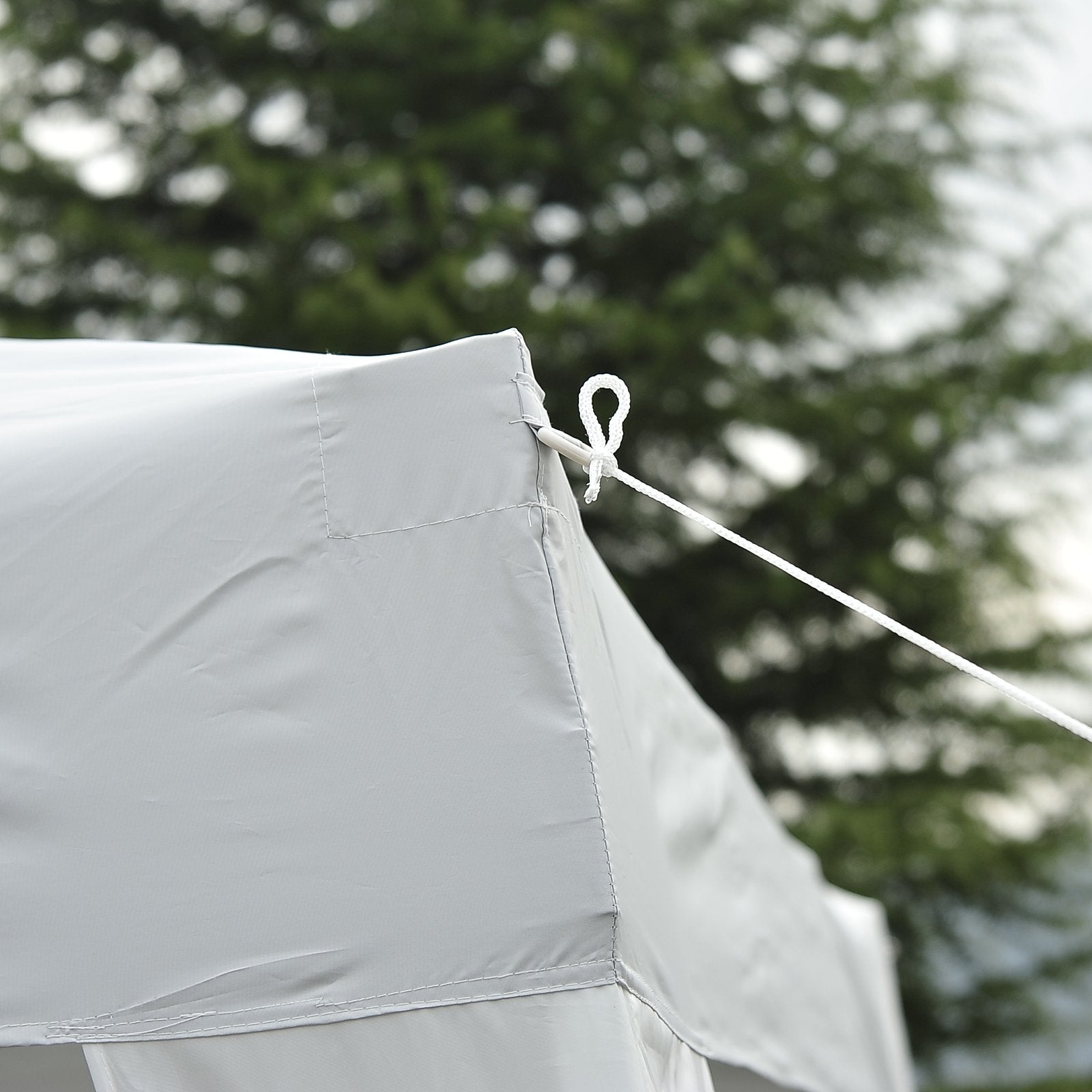 Outsunny 10' x 10' x 8' Outsunny Arbor Barnum Folding Pop-up Garden Gazebo w/ Transport Bag-White