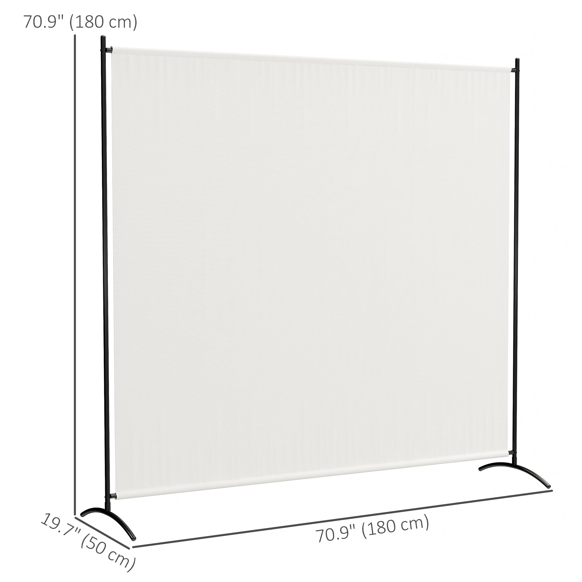Outsunny Single Panel Room Divider, UV30+ Privacy Screen, Indoor Outdoor Privacy Panel with Stable Base, Beige
