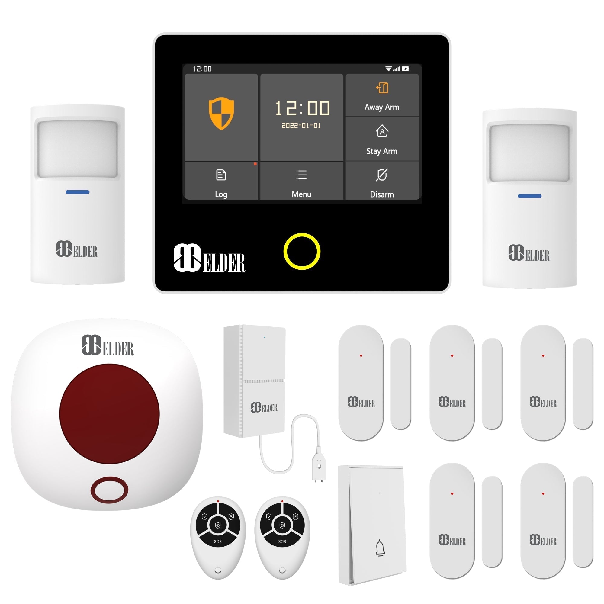 Alarm System Security Wireless 13-Piece WiFi & 4G Smart Home Alarm System DIY Kit, Touch Panel, Siren, Doorbell, Leak, Door & Motion Alarm Sensors, Works with Hey Google & Alexa