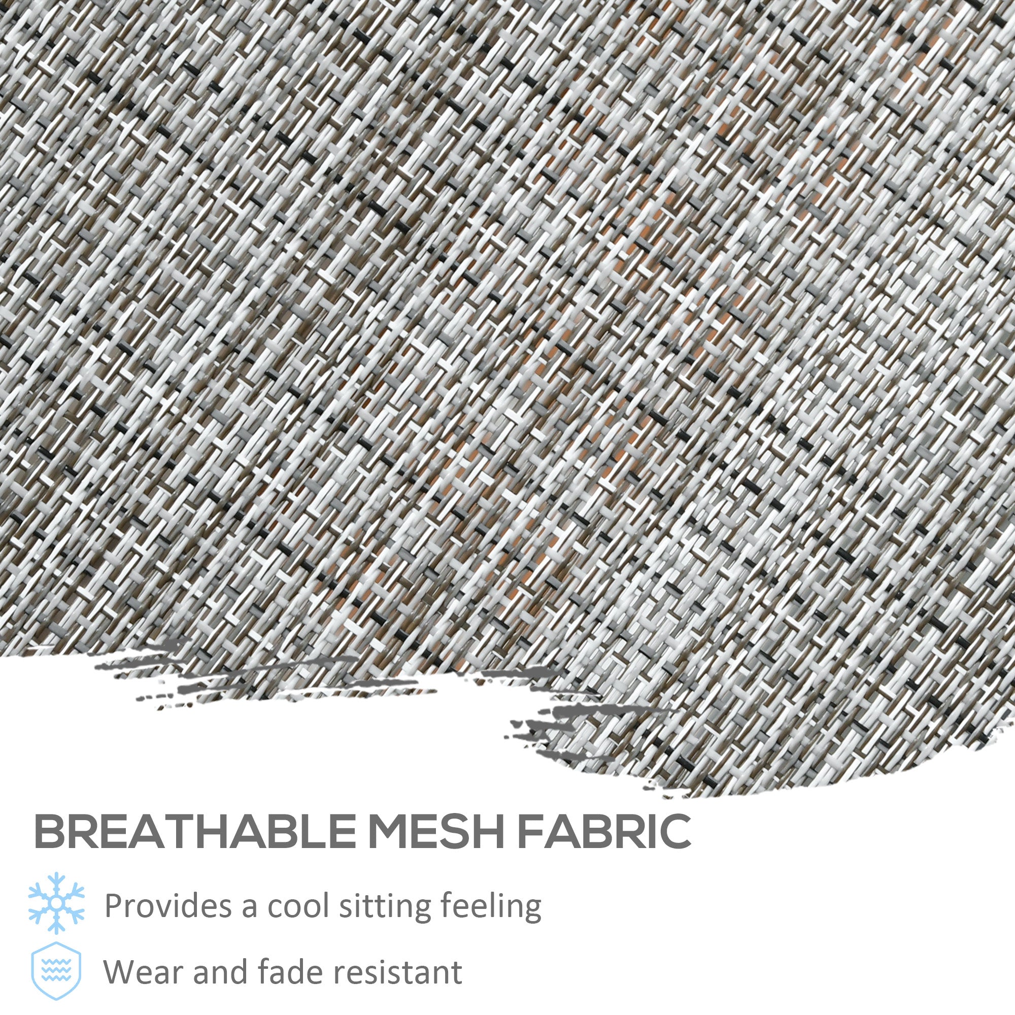 Outsunny 2pc 360° Swivel Rocking Chairs Curved Armrests S Shape Backrest Breathable Mesh Fabric Dark Grey