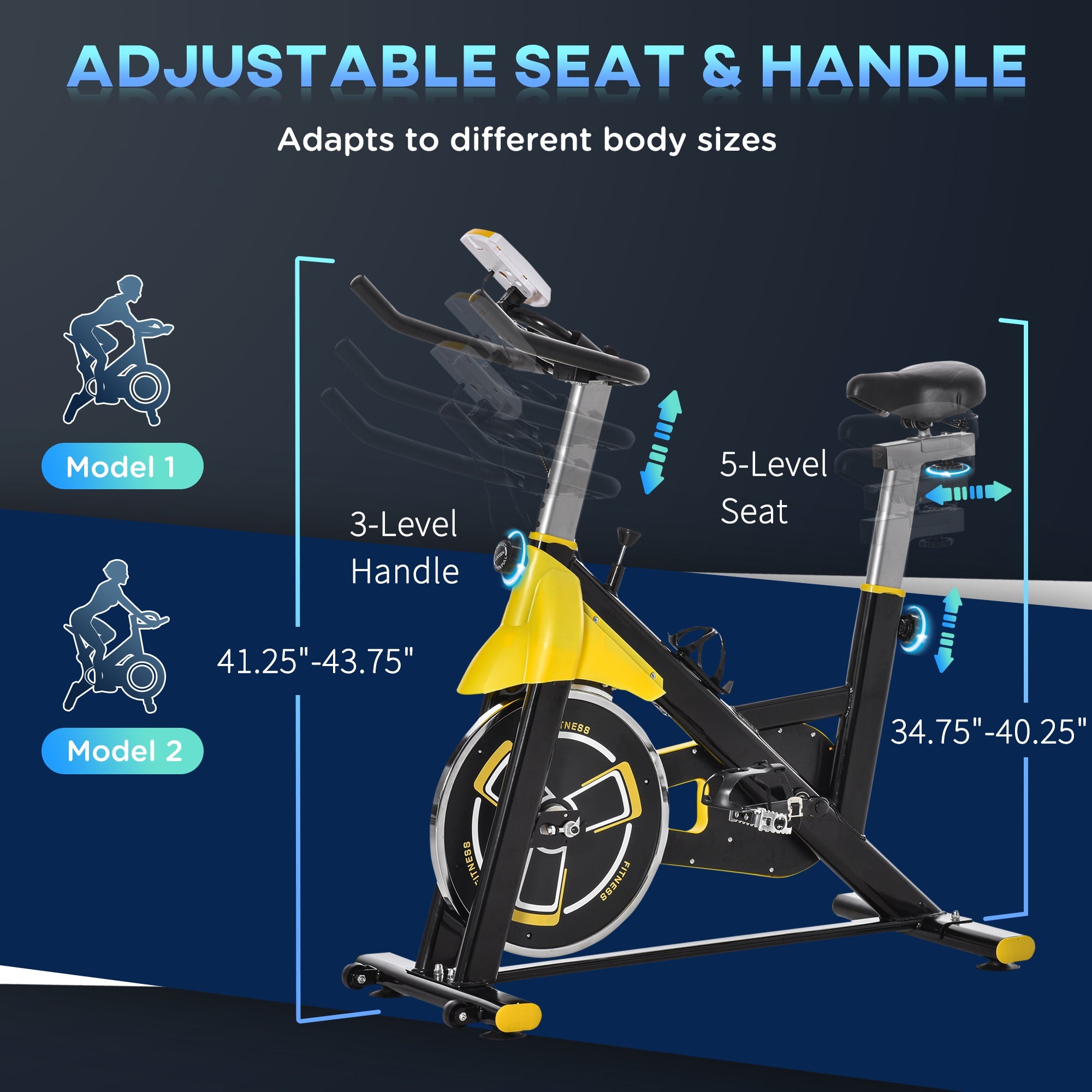 Soozier Stationary Indoor Cycling Exercise Bike Cardio Workout Adjustable Resistance Seat Handlebar LCD Monitor