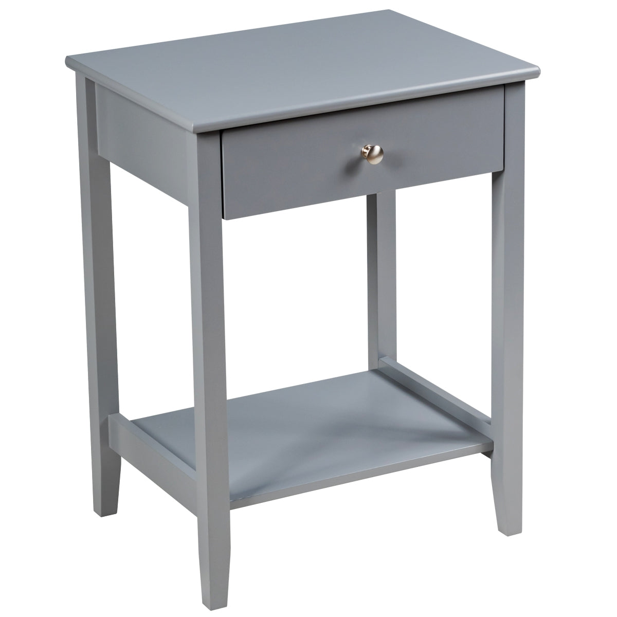 Set of 2 Wooden Bedside Sofa Table-GrayÂ