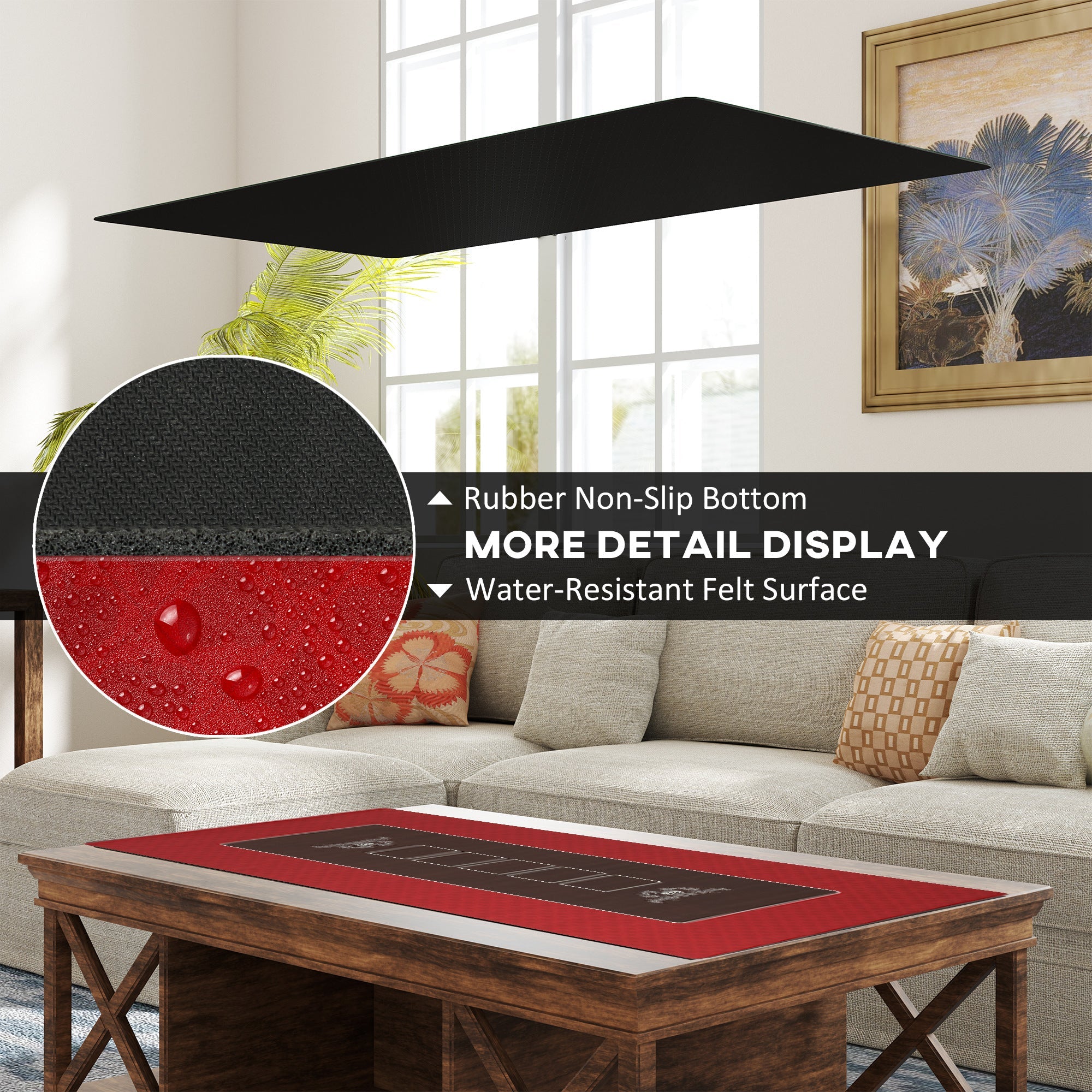 Soozier Poker Table Top Poker Mat for 12 Player, Red